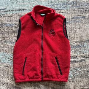 Vintage 1995 Jimmy Heuga's Ski Express Vail Colorado Finals Red Fleece Vest Sz L